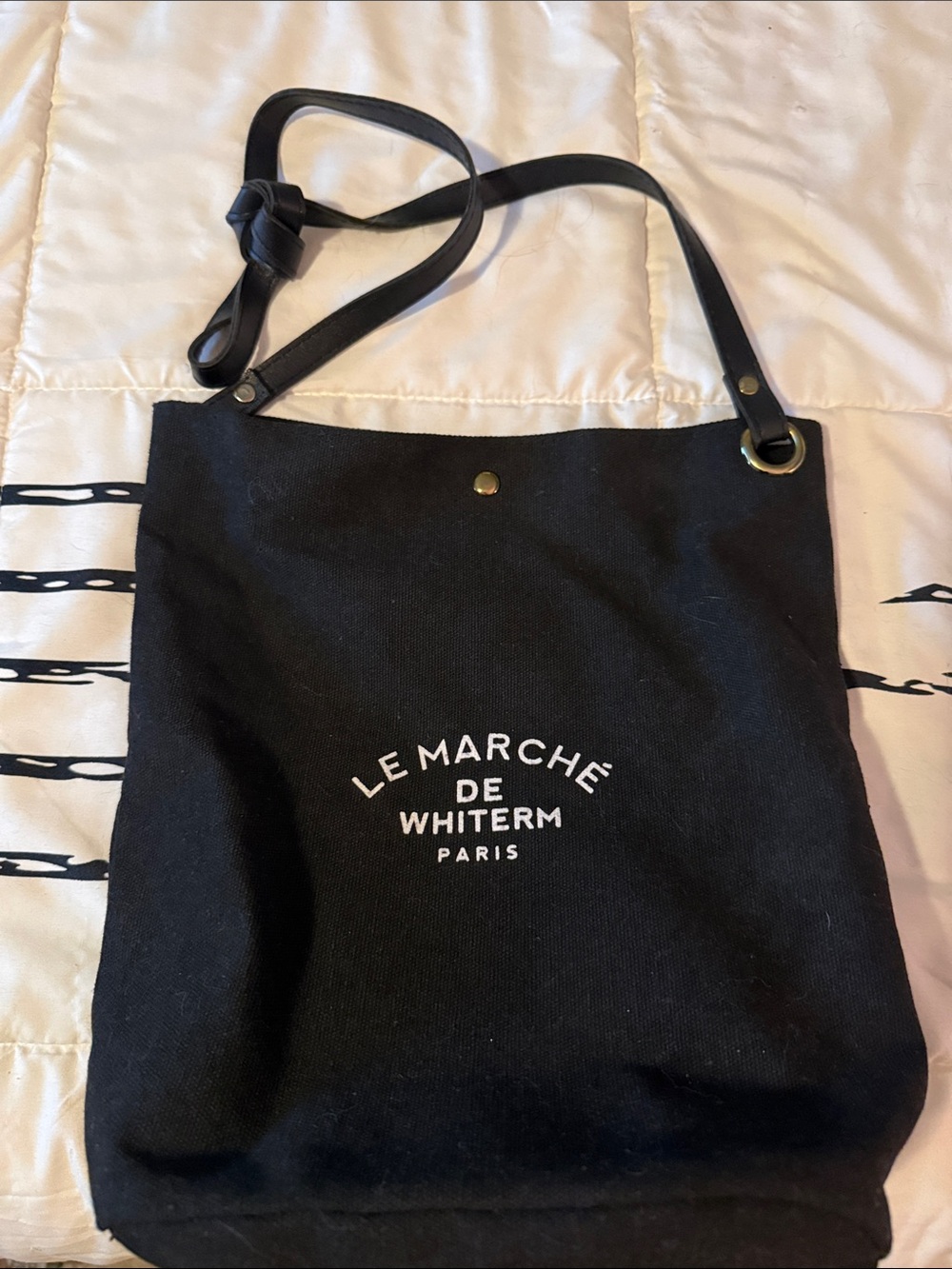 Black Canvas Bucket Bag